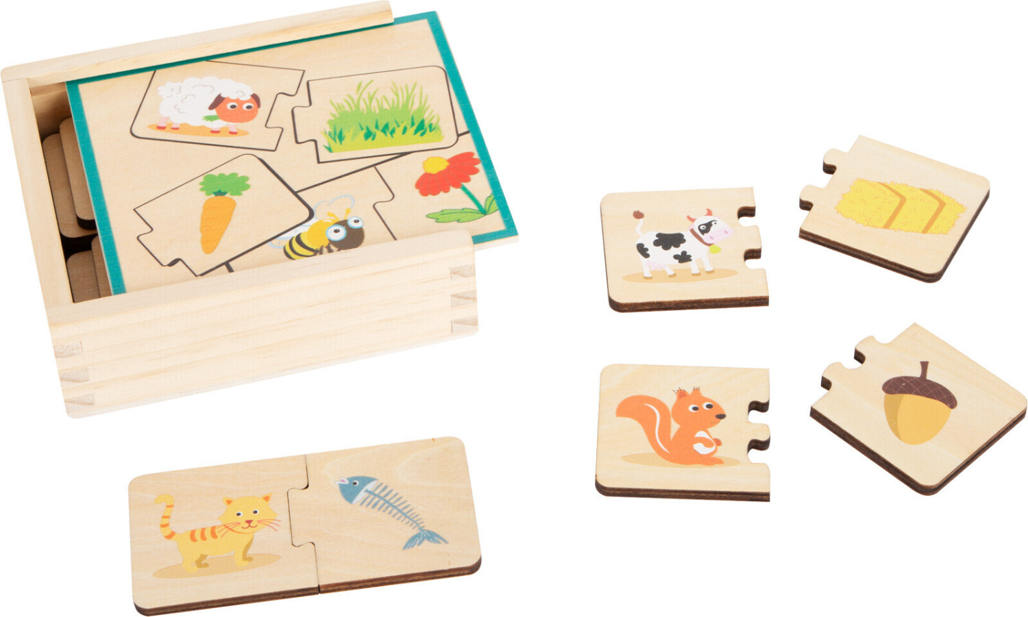 Small Foot Design Feeding Animals Wooden Puzzle Learning Game