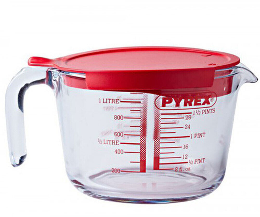 Pyrex aus Borosilikatglas mit Henkel und Deckel (1 L) ab 13,18 €