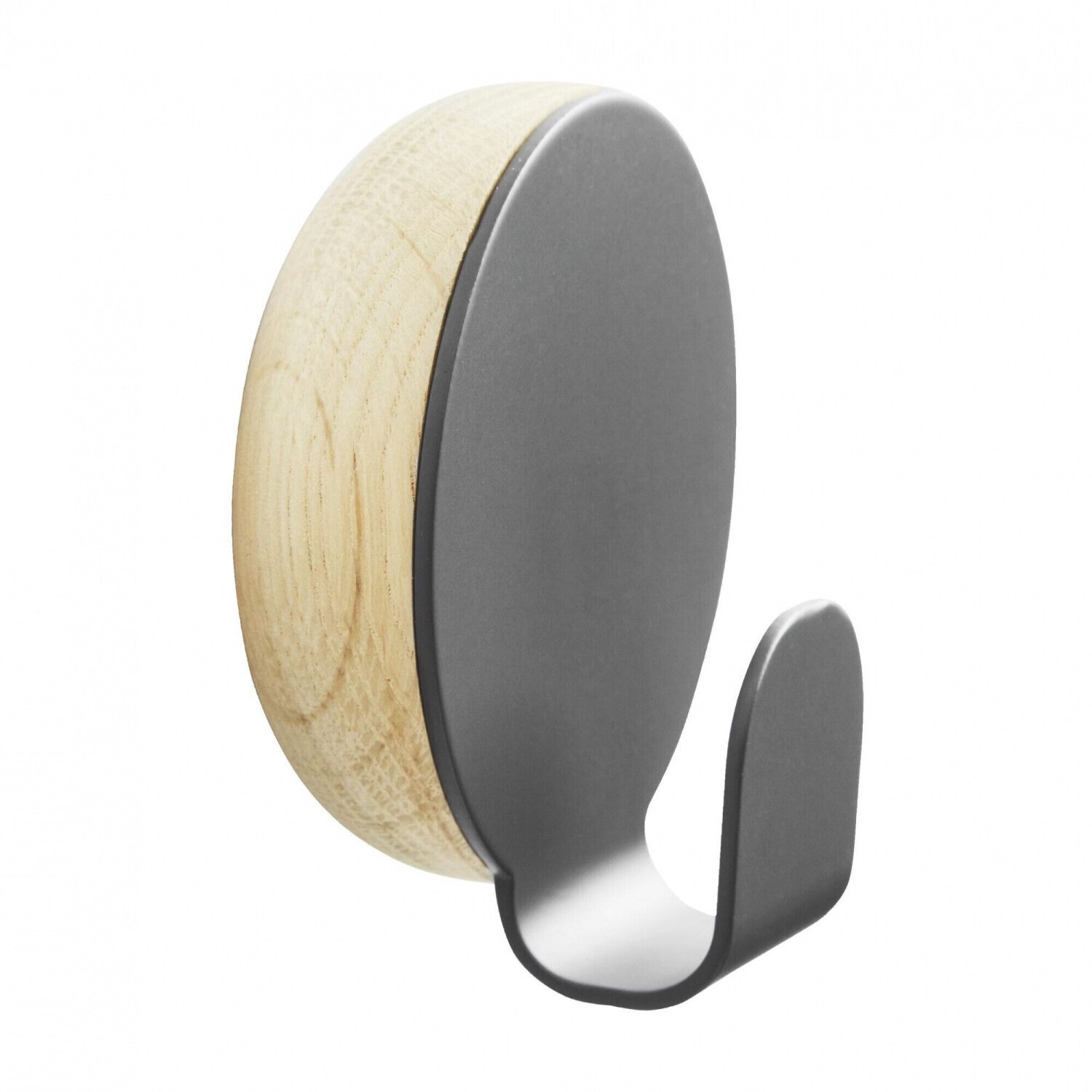 Woud Haak coat hook, oak / dark gray