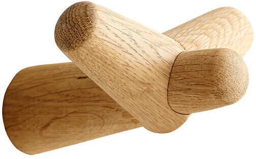 Woud Tail Wing coat hook, small, natural oak