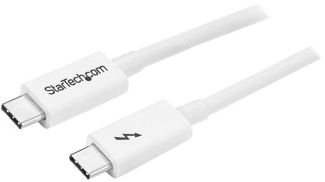 StarTech 20Gbps Thunderbolt 3 Cable - 6.6ft/2m - White - 4k 60Hz - Certified TB3 USB-C to USB-C Charger Cord w/ 100W Power Delivery (TBLT3MM2MW), 6 ft/2 m (20 Gbps)