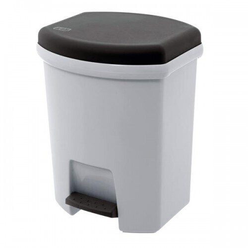 EDA Poubelle de cuisine à pédale 27 L gris
