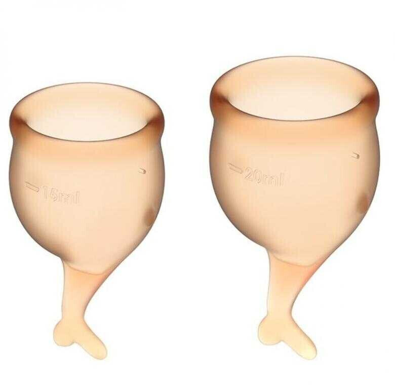 Satisfyer Feel Secure Menstrual Cup (15 + 20 ml) orange