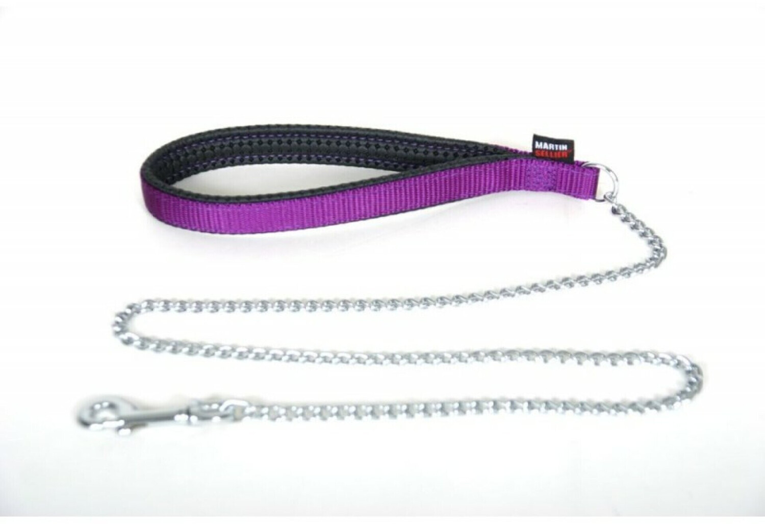 Martin Sellier Sellerie Nylon - Laisse chaîne fine mauve
