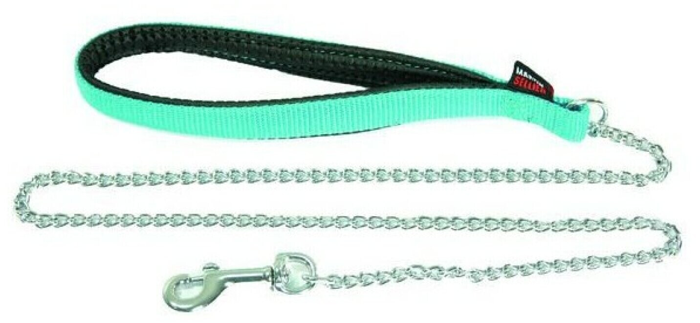 Martin Sellier Sellerie Nylon - Laisse chaîne fine turquoise