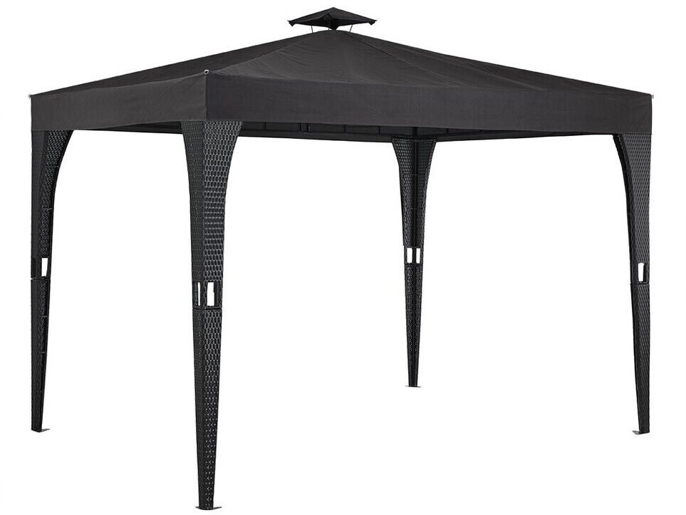 Deuba Rattan Gazebo 300 x 300 cm Black