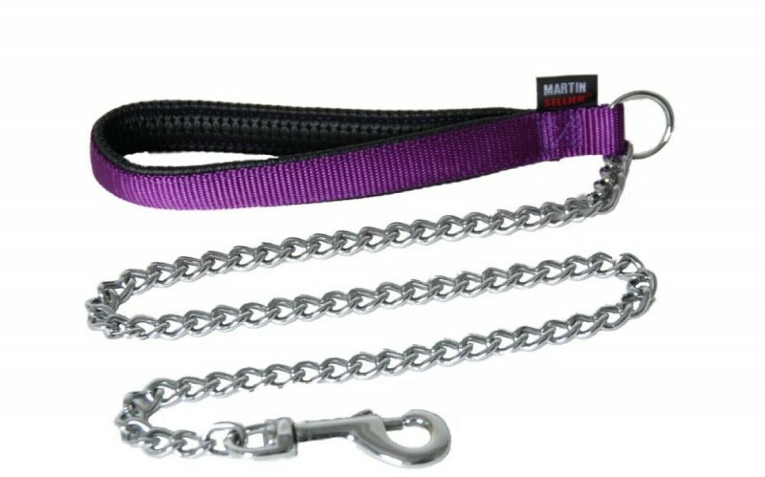 Martin Sellier Sellerie Nylon - Laisse chaîne forte mauve