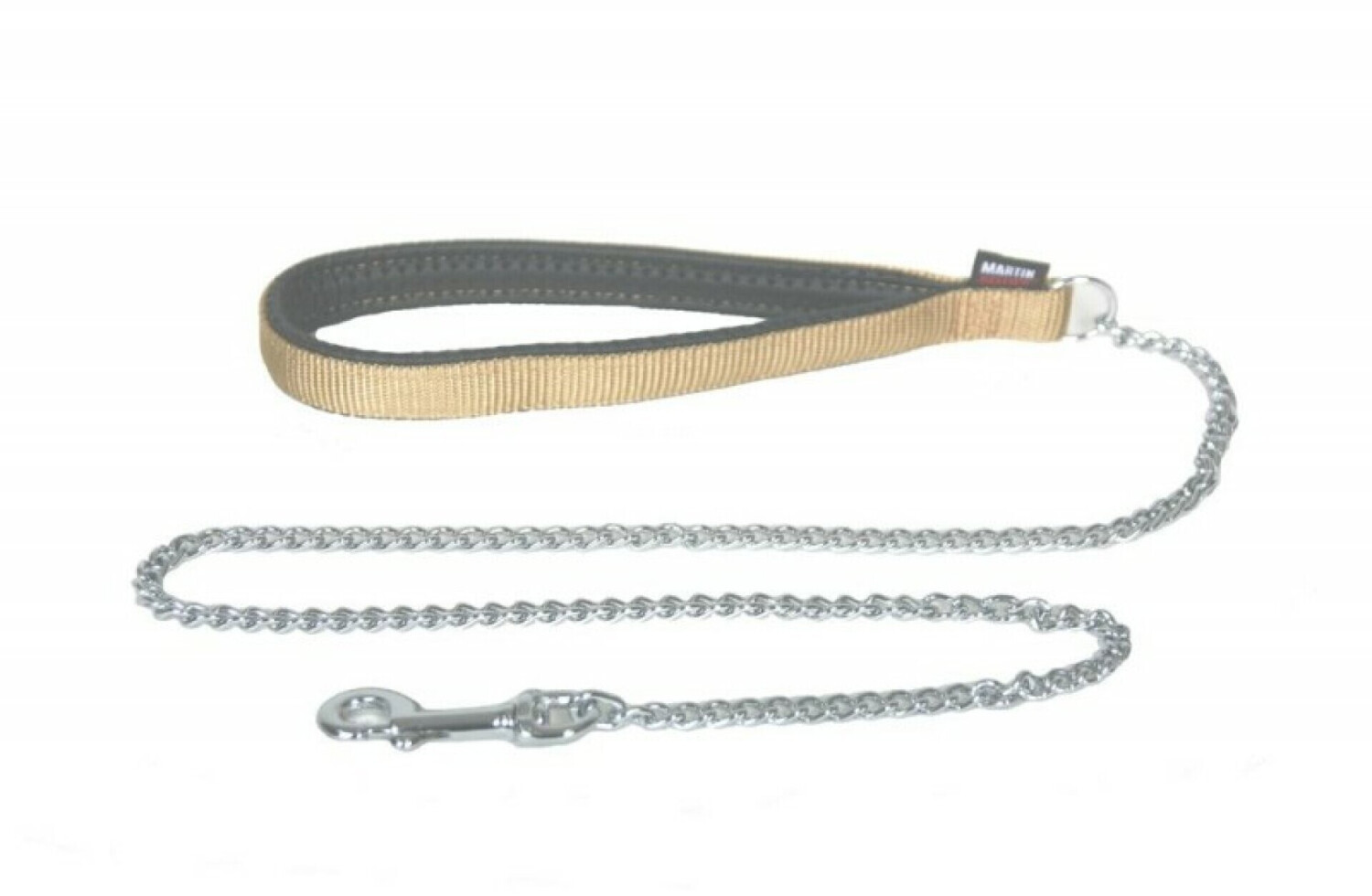 Martin Sellier Sellerie Nylon - Laisse chaîne fine beige