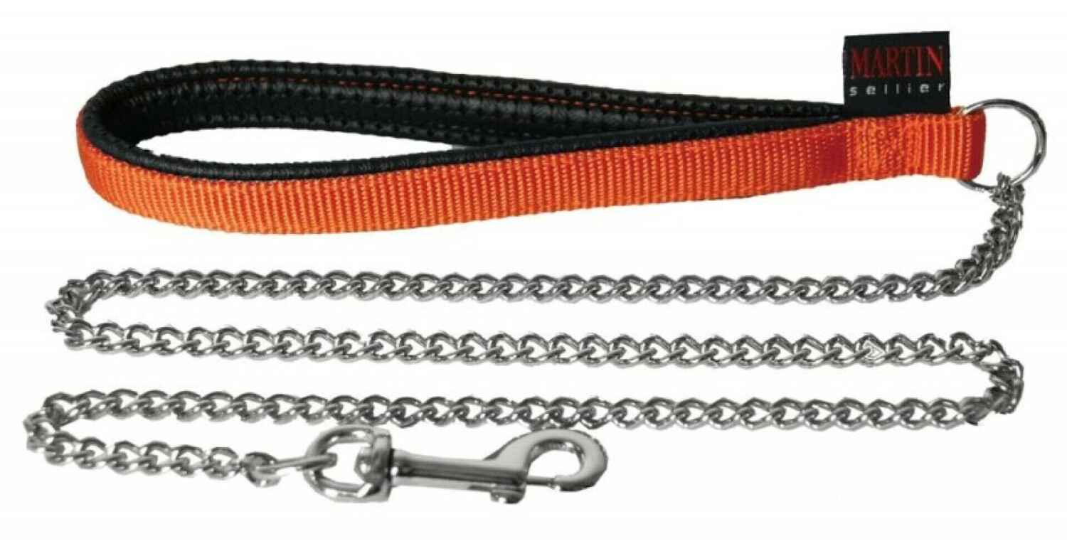 Martin Sellier Sellerie Nylon - Laisse chaîne forte orange