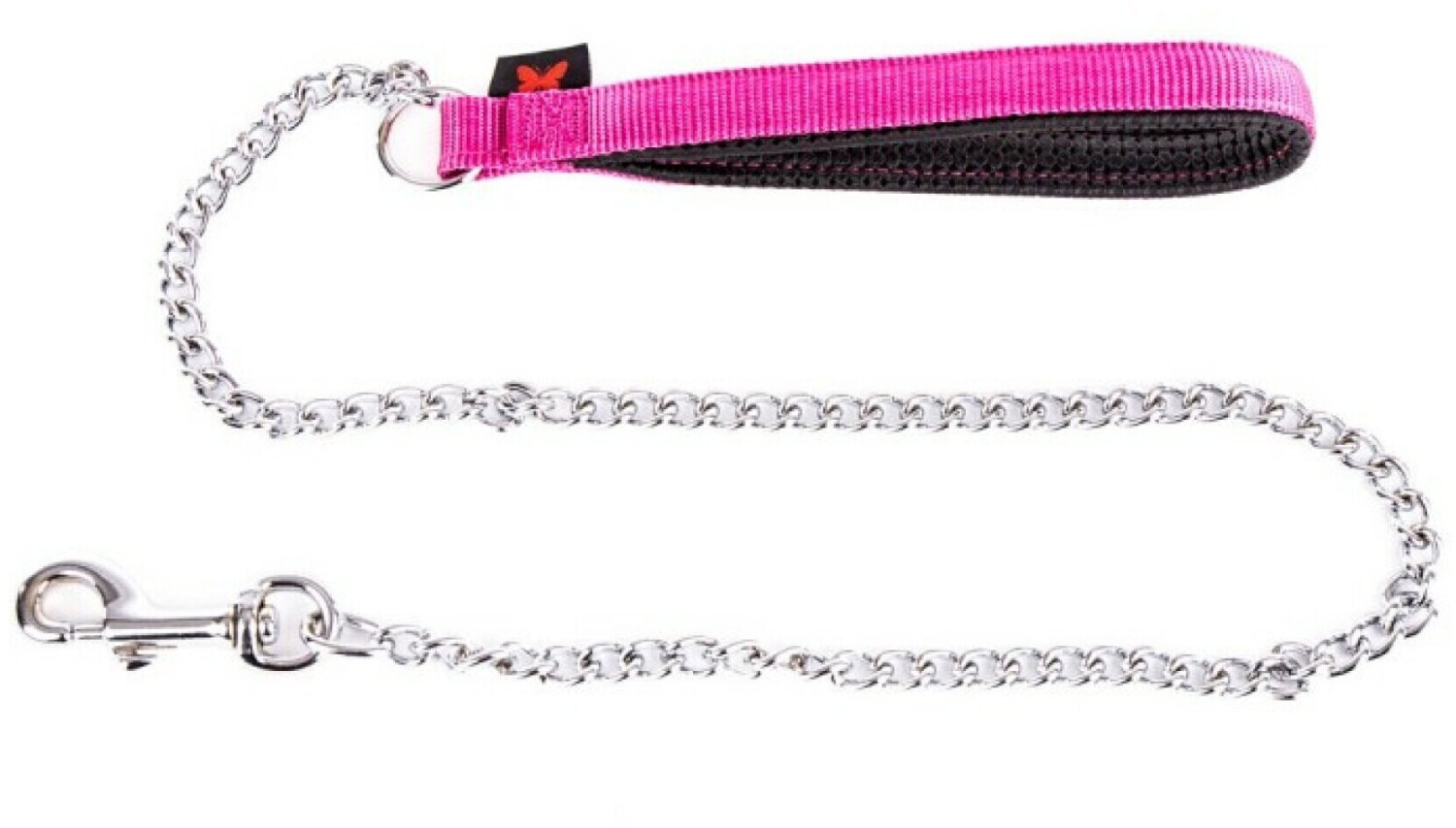 Martin Sellier Sellerie Nylon - Laisse chaîne forte rose