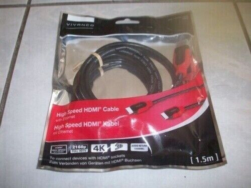 Photos - Cable (video, audio, USB) Vivanco HDMI Cable High Speed With Ethernet 1.5 M One Size Red 