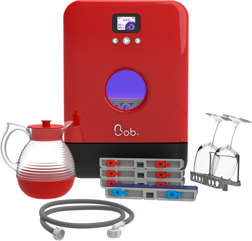 Daan.Tech Mini lave-vaisselle Bob rouge