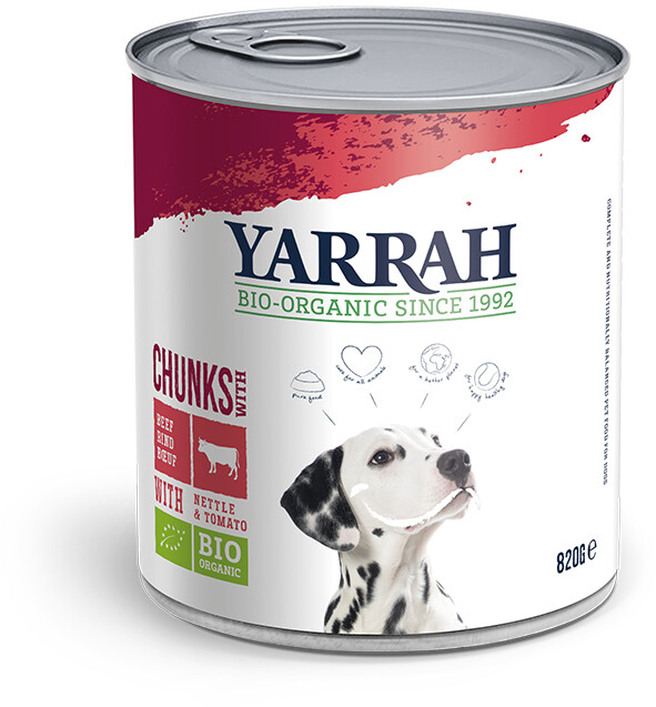 Yarrah Organic Dog Food Chunks with Chicken & Beef 820g