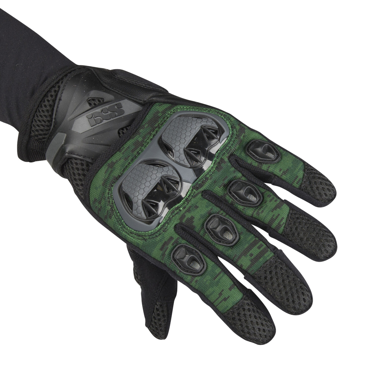 IXS Tour LT Montevideo Air Gloves - Fashion Sports Gloves, Camo Print, Goat Leather, S Size