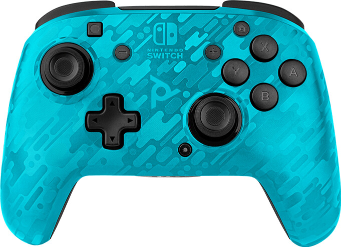 PDP Nintendo Switch FaceOff Manette Deluxe Sans Fil (Camo Bleu Neon)