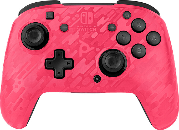 PDP Nintendo Switch FaceOff Manette Deluxe Sans Fil (Camo Rose Neon)