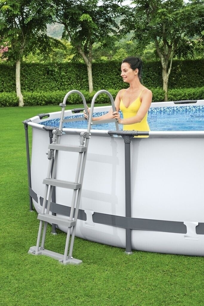 Bestway Échelle 3 marches 107 cm gris