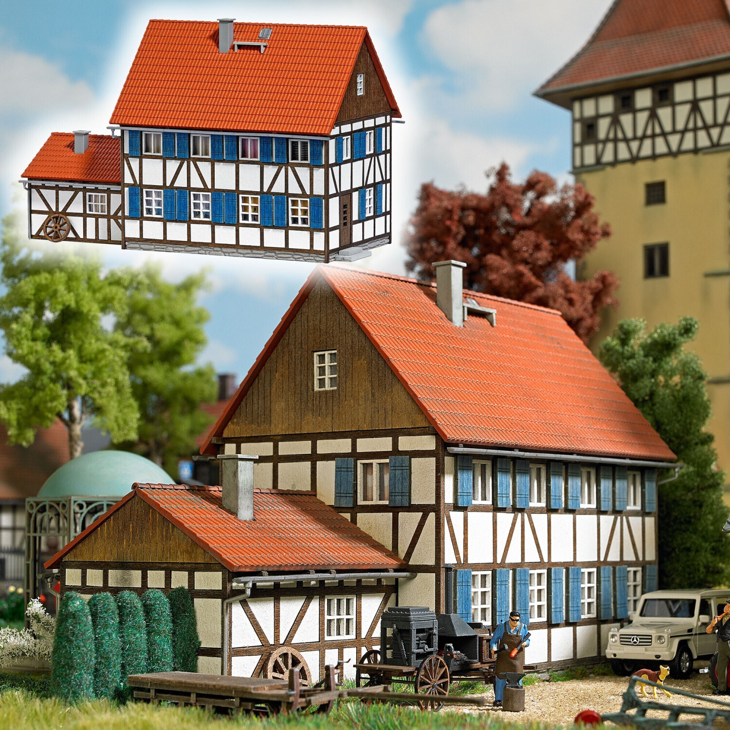 Busch Wohnhaus Modellbausatz - Filigranes Umgebindehaus Zum Selberbauen