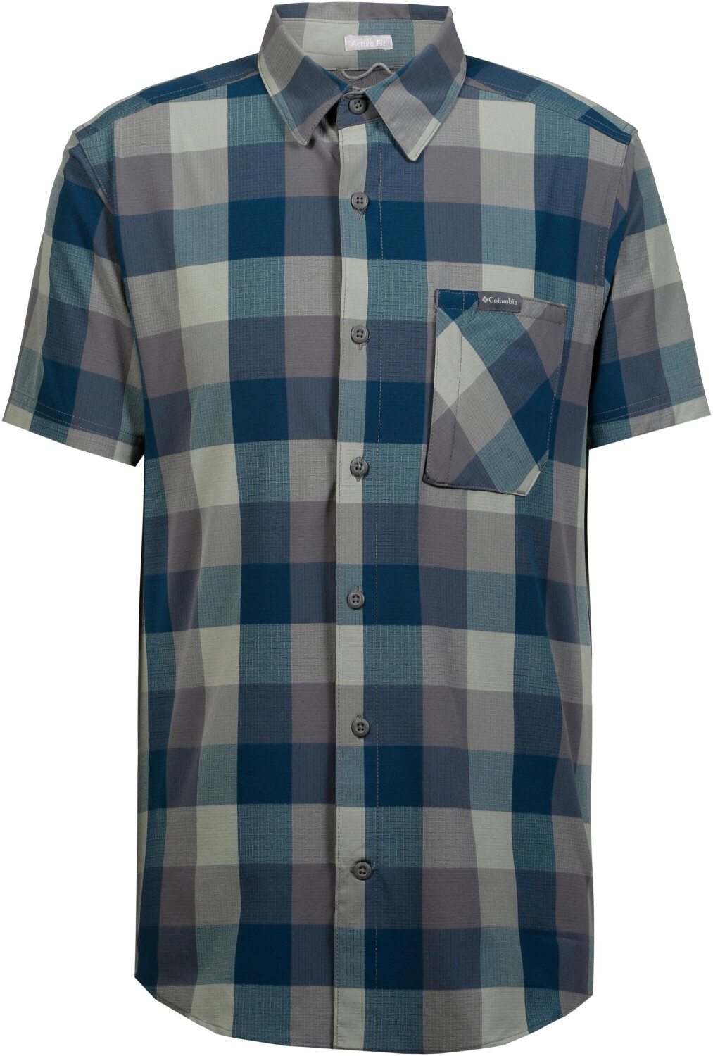 Columbia Men's Triple Canyon Short Sleeve city grey grid buffalo