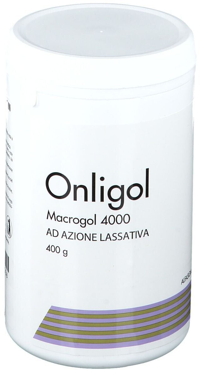 Onligol - Lassativo a base di Macrogol 4000 - Barattolo da 400 g con  cucchiaino dosatore