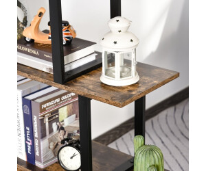 HomCom Bücherregal 102x30x160cm braun schwarz (836-146)