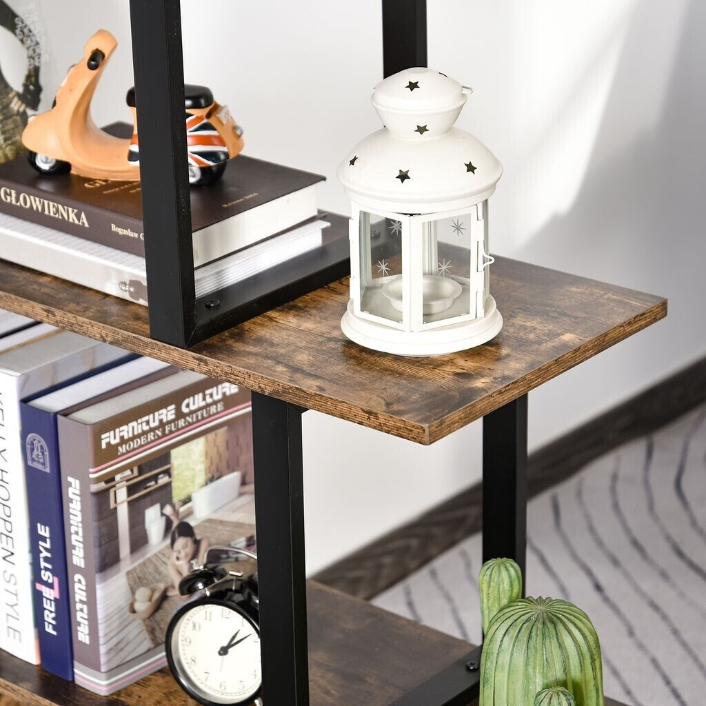 HomCom Bücherregal 102x30x160cm braun schwarz (836-146)