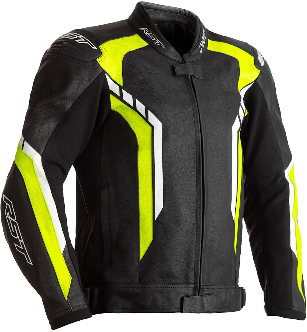 RST Axis Leather jacket black/yellow