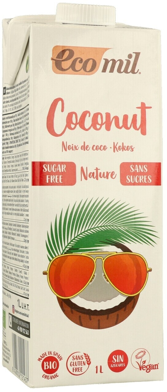 EcoMil Boisson coco bio sans sucres 1 l