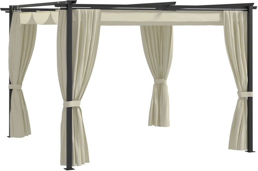 vidaXL Pavilion with Curtains 300 x 300 cm Cream (48050)
