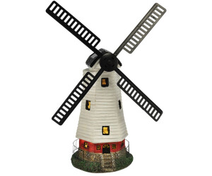 Windmühle Windmühlen mit Solar LED Beleuchtung für Garten Leuchte Deko Lamp 
