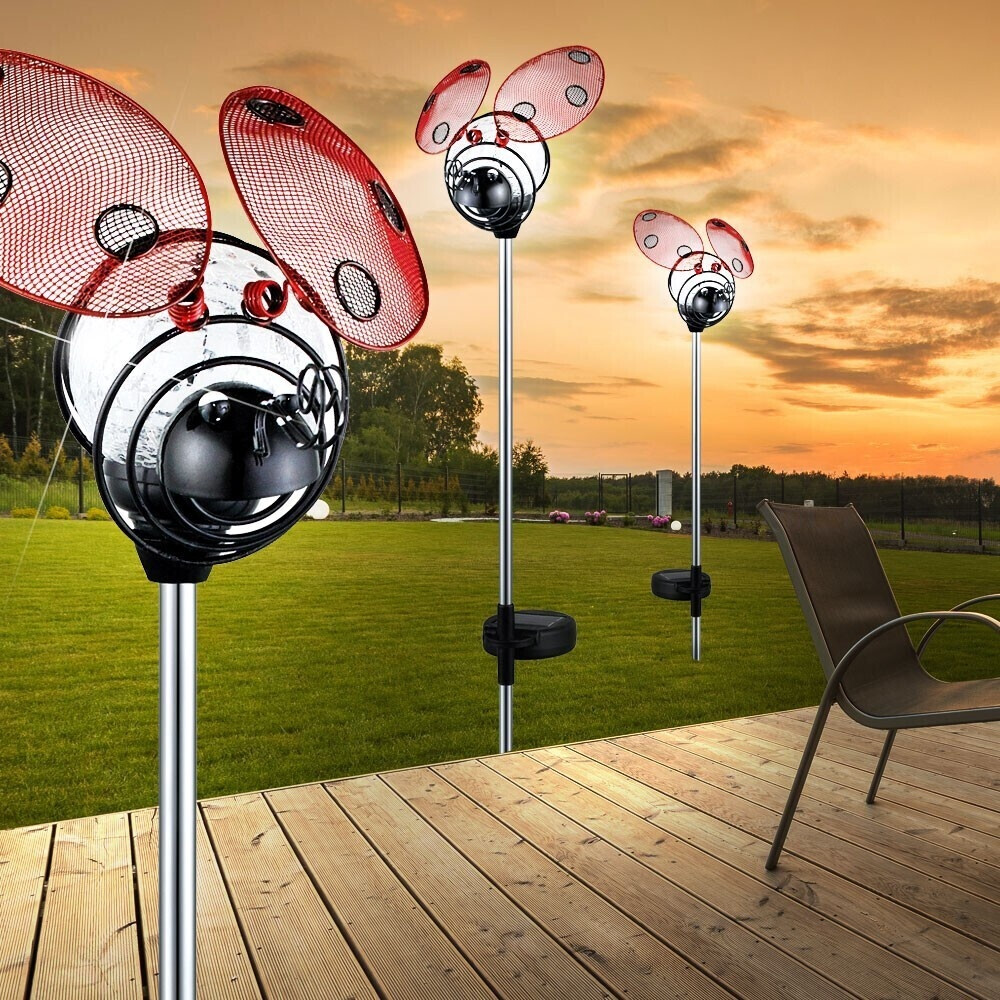 ETC Shop Set of 4 led solar plug-in lamps ladybug
