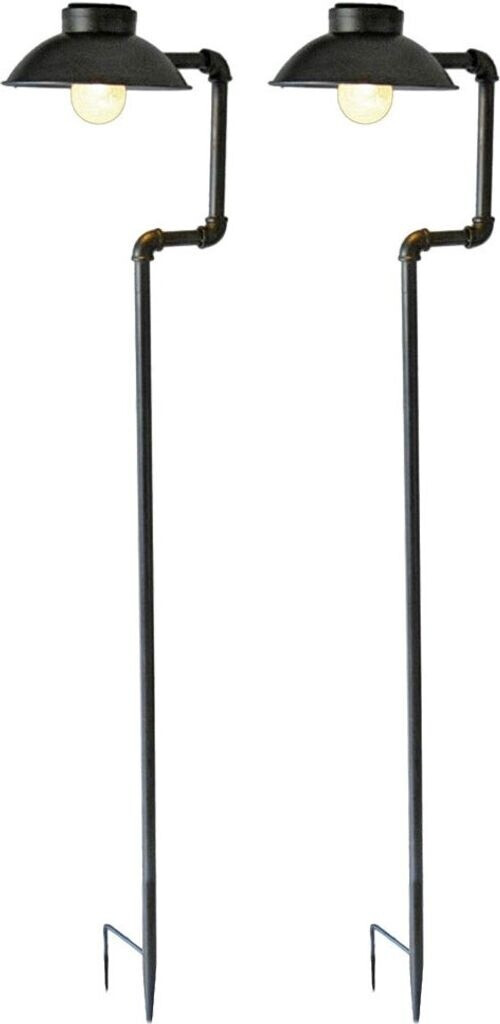 ETC Shop Set of 2 led solar plug-in lights antique black