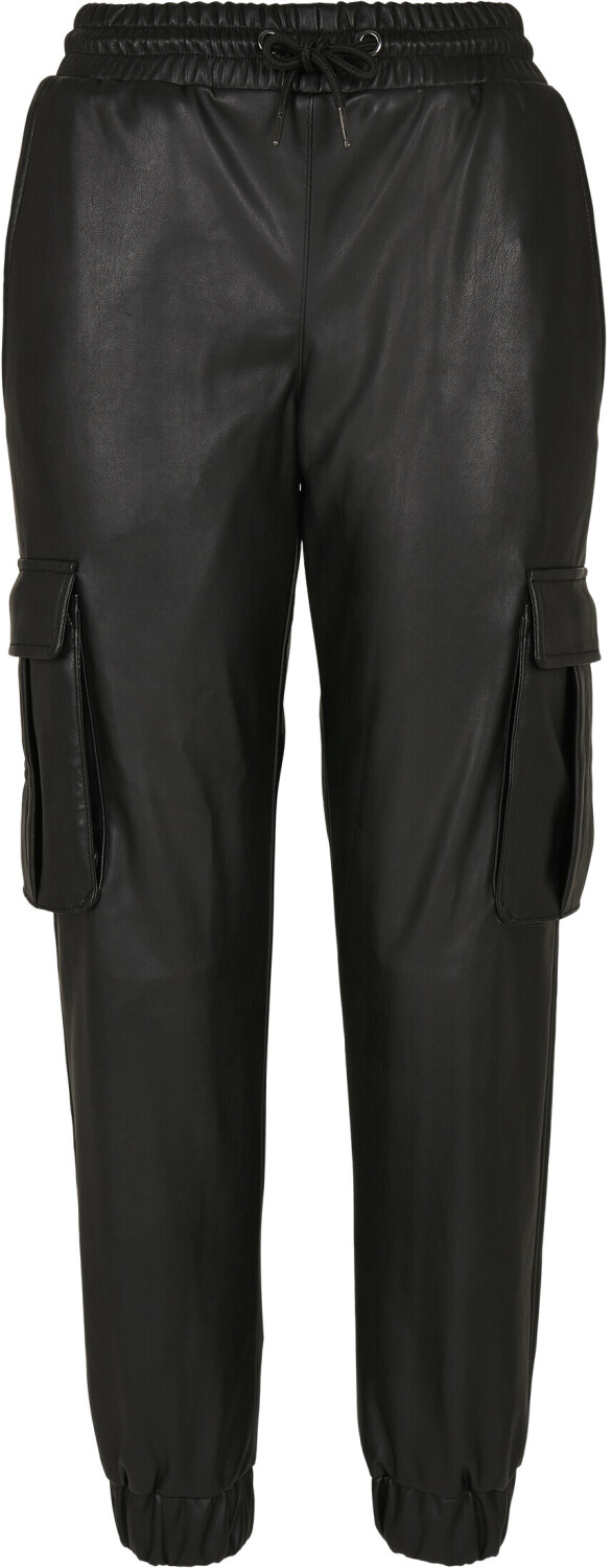 bei Ladies schwarz Urban Classics Preisvergleich 32,99 (TB3983-00007-0039) Cargo € | Faux ab Pants Black Leather
