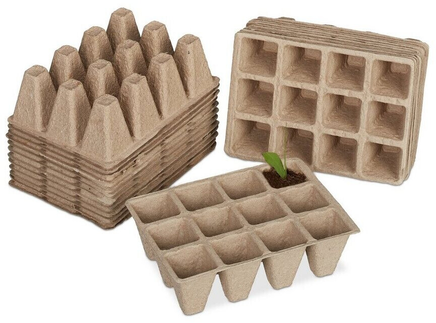 Relaxdays Anzuchtplatten 24er Set für 288 Setzlinge
