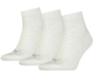Lot de 3 chaussettes courtes PUMA Quarter Plain pour homme 271080001 300  Blanc