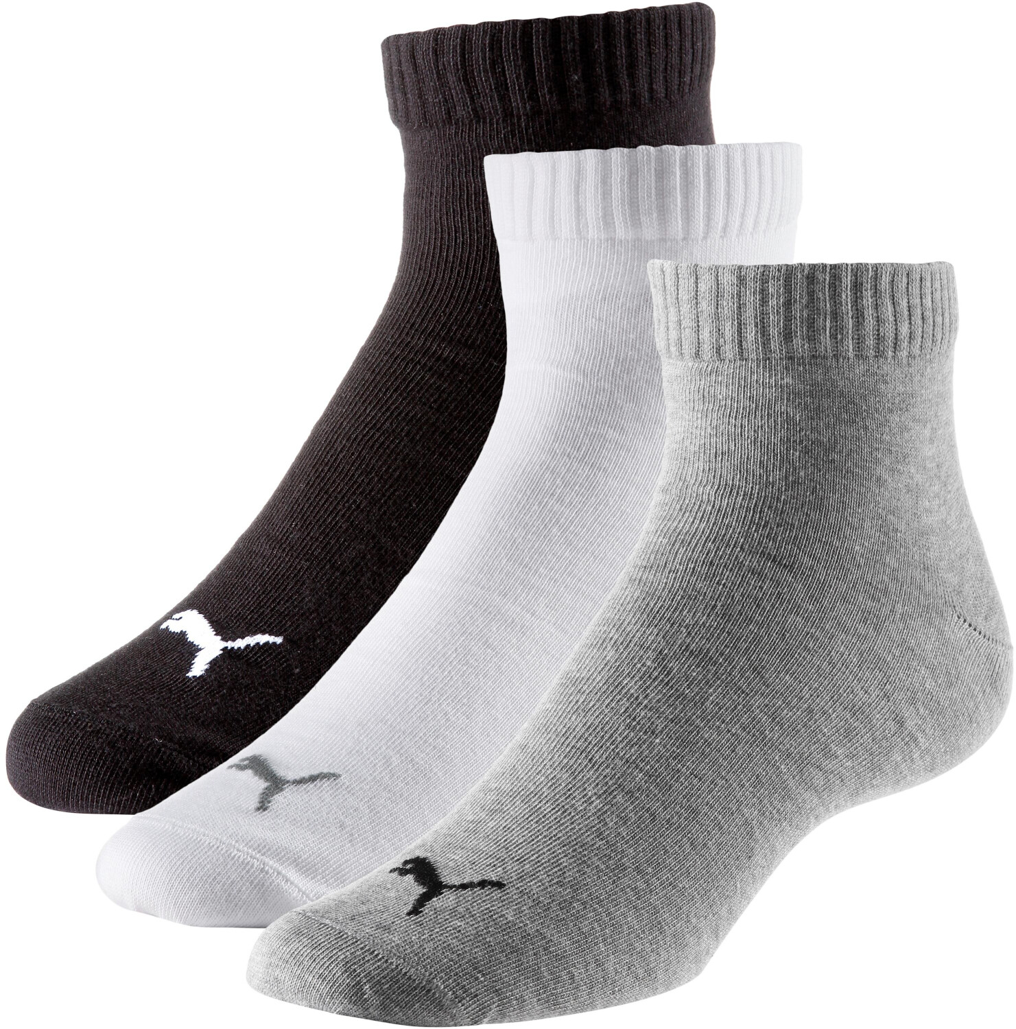 Buy Puma Quarter Socks 3-Pack (271080001) black/grey from £4.79 (Today ...