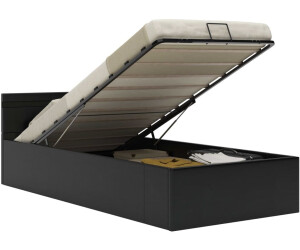 vidaXL Stauraumbett Hydraulisch mit LED weiß Kunstleder 140x200cm