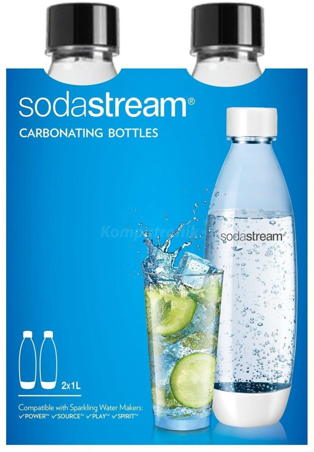 SodaStream DuoPack Fuse 2x bottiglia KST da 1L - lavabile in lavastoviglie  (senza BPA) - flaconi di ricambio per SodaStream Bollitore d'acqua con  bottiglie in PET, nero, 9x17,2x29 : .it: Cancelleria e
