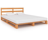 vidaXL Eiche Massiv Bettgestell 140x200 cm Bettrahmen Holzbett Doppelbett Bett 