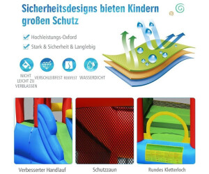 Costway Hüpfburg und 450W Gebläse Kombination mit Wasserrutsche Outdoor  Bouncer Spielpool mit Luftgebläse 350x315x245cm ab 378,99 €