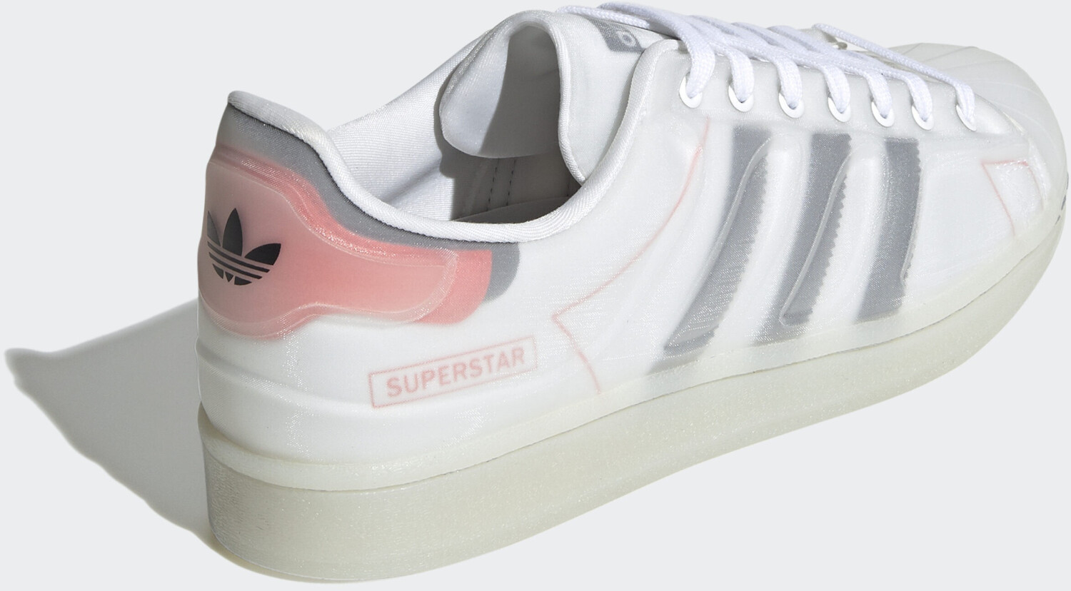 Adidas Originals - SUPERSTAR FUTURESHELL W 'FTWR WHITE/SCREAMING PINK/CREW YELLOW' - VegNonVeg