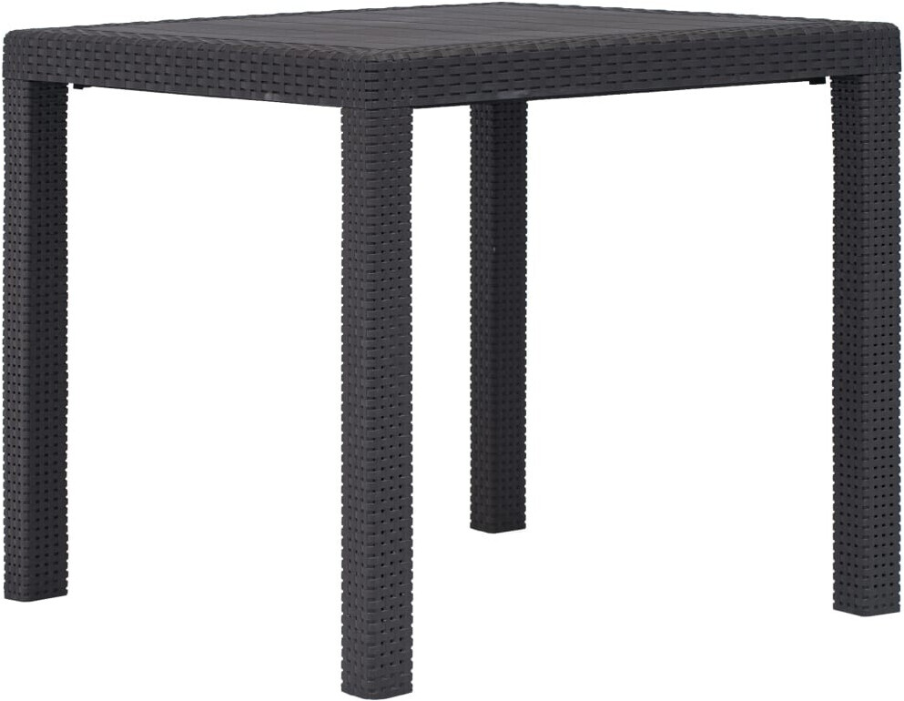 vidaXL Garden Table Plastic 79 x 79 cm Brown