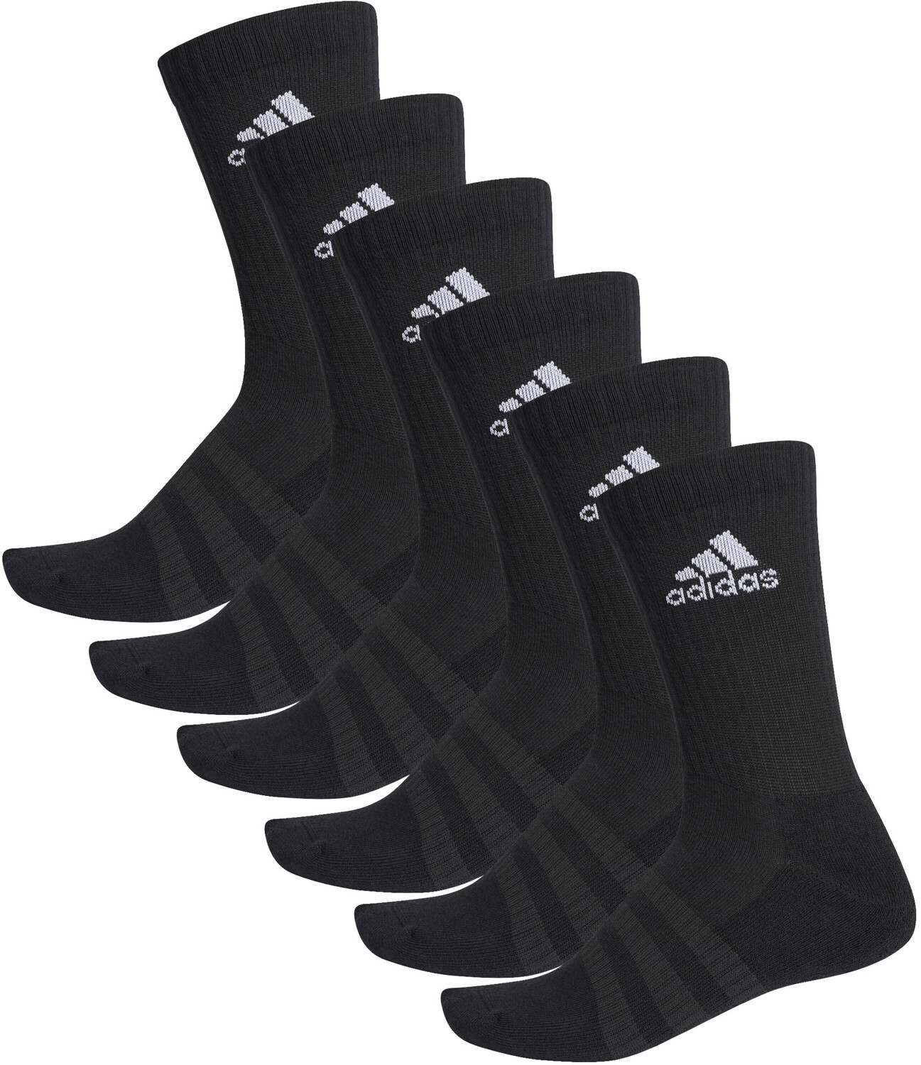 Buy Adidas Gym & Training Cushioned Crew Socks 6 Pairs black/black ...
