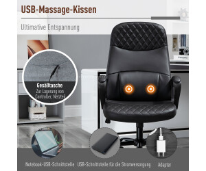Vinsetto Massage-Bürostuhl 60 x 70 x 106-115 cm schwarz (921-307BK) ab  79,90 €
