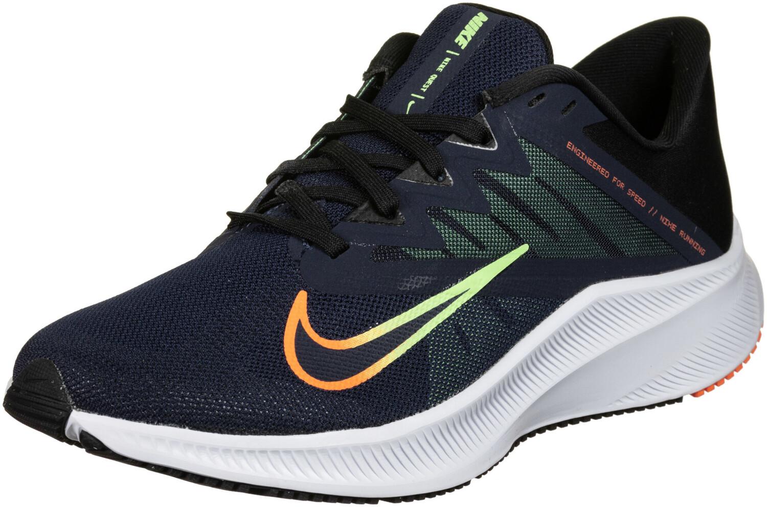 nike quest orange and black