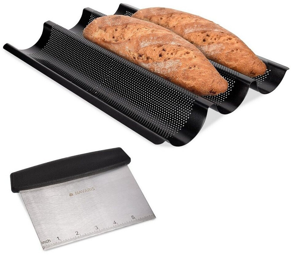 Teigschaber & Lebensmittelschneider 2-teilig - Edelstahl Bankschaber Mit Messskala