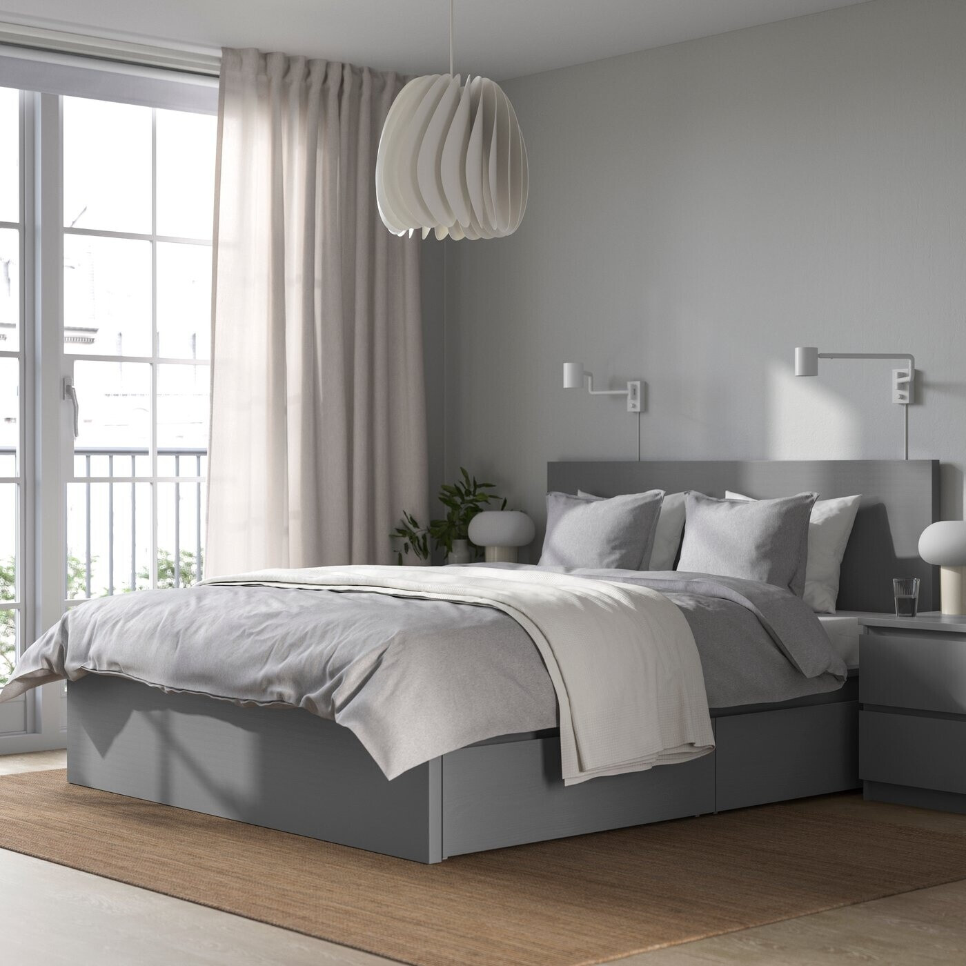 Ikea MALM Bettgestell hoch 2 Schubkästen grau 160x200cm (993.857.96) ab 249,00 € (Oktober 2026)