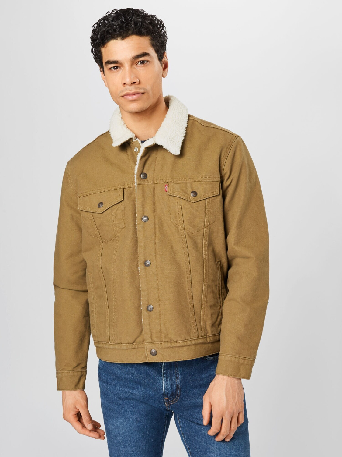 Buy Levi's Type 3 Sherpa Trucker Jacket cougar canvas from £54.99 ...