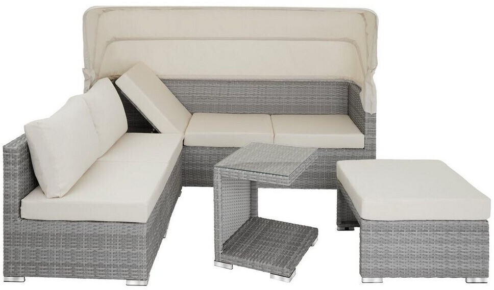 TecTake San Marino set lounge in Rattan con telaio in alluminio