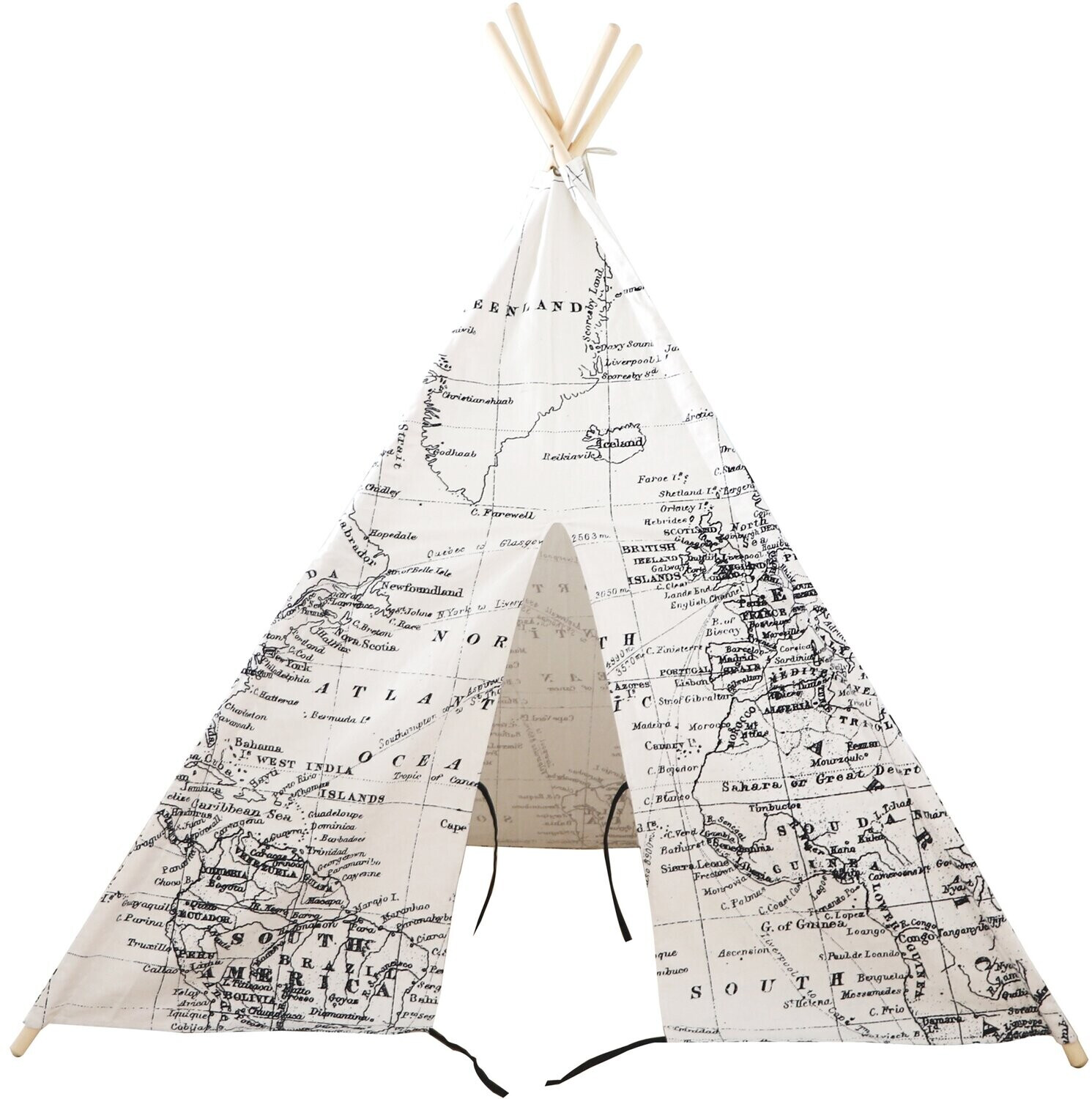 Sunny World Map Teepee Tent
